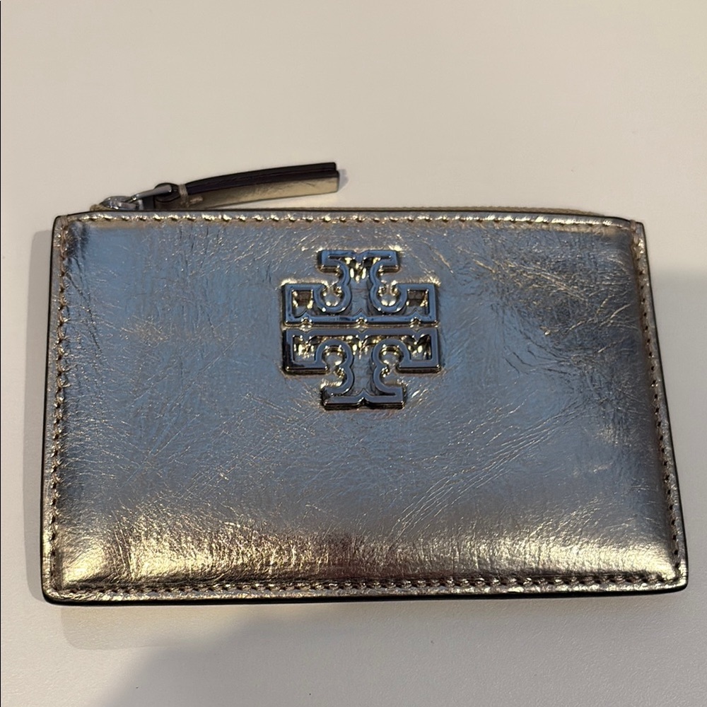 Tory Burch Britten Pale Gold Card Holder